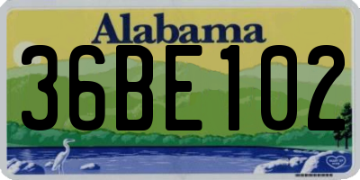 AL license plate 36BE102