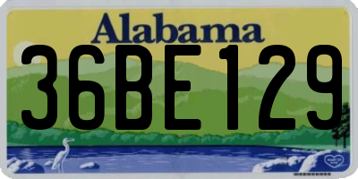 AL license plate 36BE129