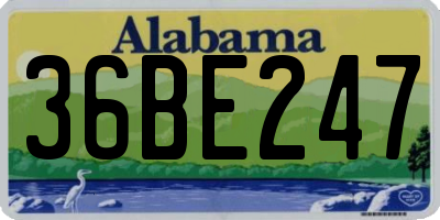 AL license plate 36BE247