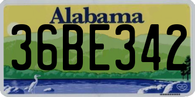 AL license plate 36BE342