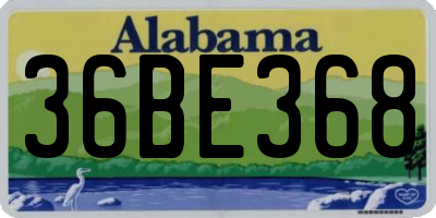 AL license plate 36BE368
