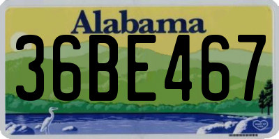 AL license plate 36BE467