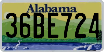 AL license plate 36BE724
