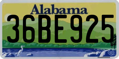 AL license plate 36BE925