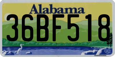 AL license plate 36BF518