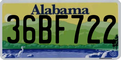 AL license plate 36BF722