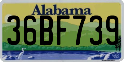 AL license plate 36BF739