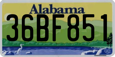 AL license plate 36BF851