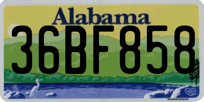 AL license plate 36BF858