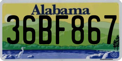 AL license plate 36BF867