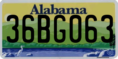 AL license plate 36BG063