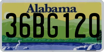 AL license plate 36BG120
