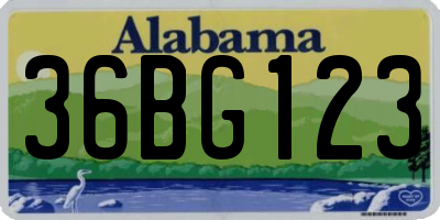 AL license plate 36BG123