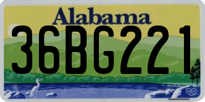 AL license plate 36BG221