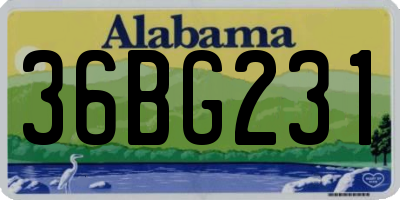 AL license plate 36BG231