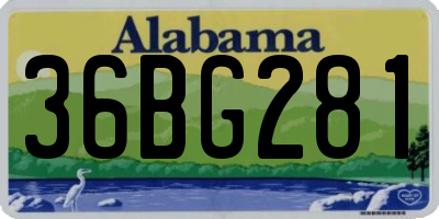 AL license plate 36BG281