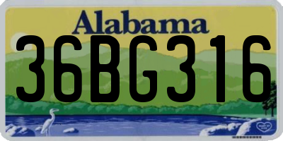 AL license plate 36BG316