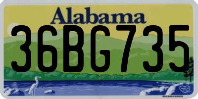 AL license plate 36BG735
