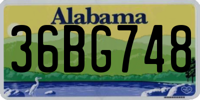 AL license plate 36BG748