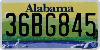 AL license plate 36BG845