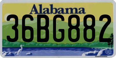 AL license plate 36BG882