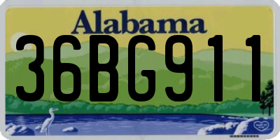 AL license plate 36BG911