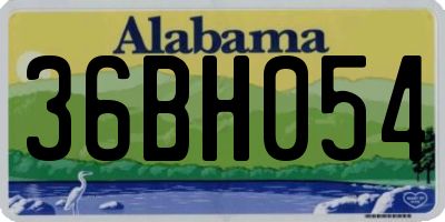 AL license plate 36BH054