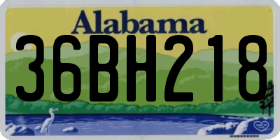 AL license plate 36BH218