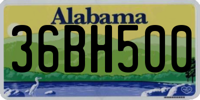 AL license plate 36BH500