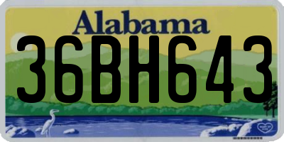 AL license plate 36BH643
