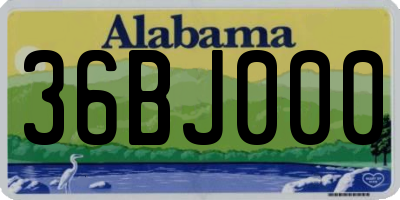 AL license plate 36BJ000