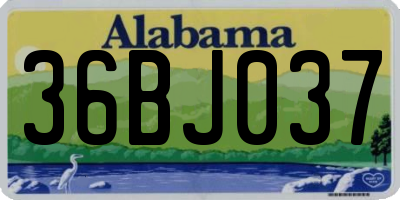 AL license plate 36BJ037