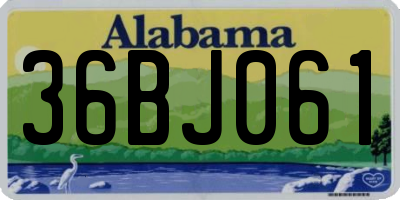 AL license plate 36BJ061