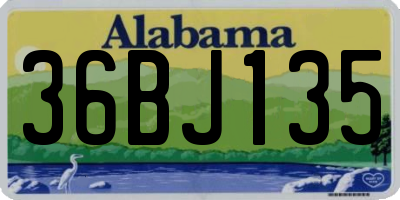 AL license plate 36BJ135
