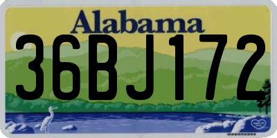 AL license plate 36BJ172