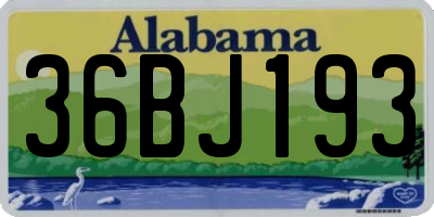 AL license plate 36BJ193