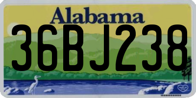 AL license plate 36BJ238