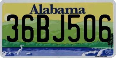 AL license plate 36BJ506