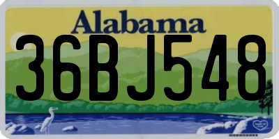 AL license plate 36BJ548