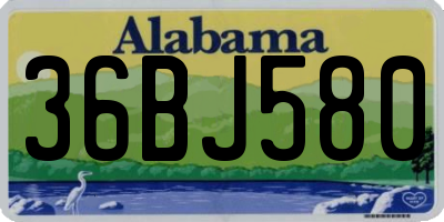AL license plate 36BJ580