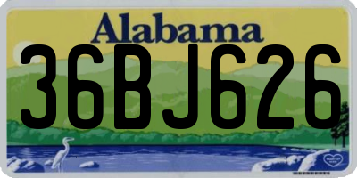 AL license plate 36BJ626