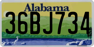 AL license plate 36BJ734