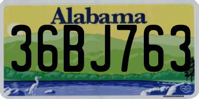 AL license plate 36BJ763