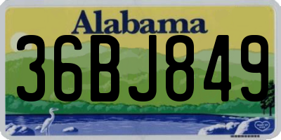 AL license plate 36BJ849