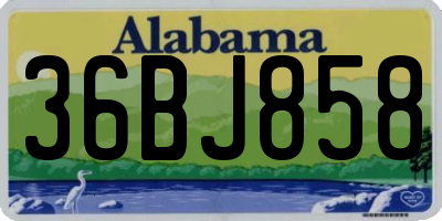 AL license plate 36BJ858