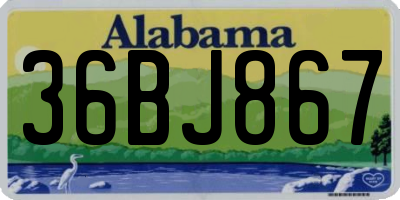 AL license plate 36BJ867