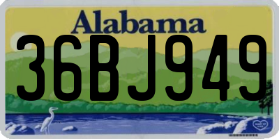 AL license plate 36BJ949