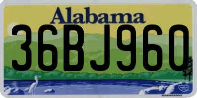 AL license plate 36BJ960