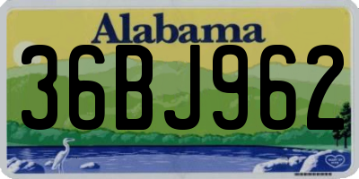 AL license plate 36BJ962
