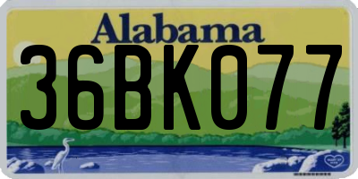 AL license plate 36BK077